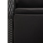 5 részes fekete polyrattan kerti étkezőgarnitúra párnákkal 10