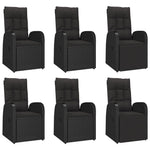 7 részes fekete polyrattan kerti étkezőgarnitúra párnával 4
