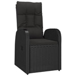 7 részes fekete polyrattan kerti étkezőgarnitúra párnával 5