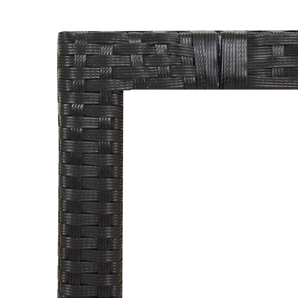 7 részes fekete polyrattan kerti étkezőgarnitúra párnával 10