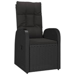 9 részes fekete polyrattan kerti étkezőgarnitúra párnákkal 5