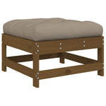2 db mézbarna tömör fenyőfa kerti lábzsámoly párnával 6