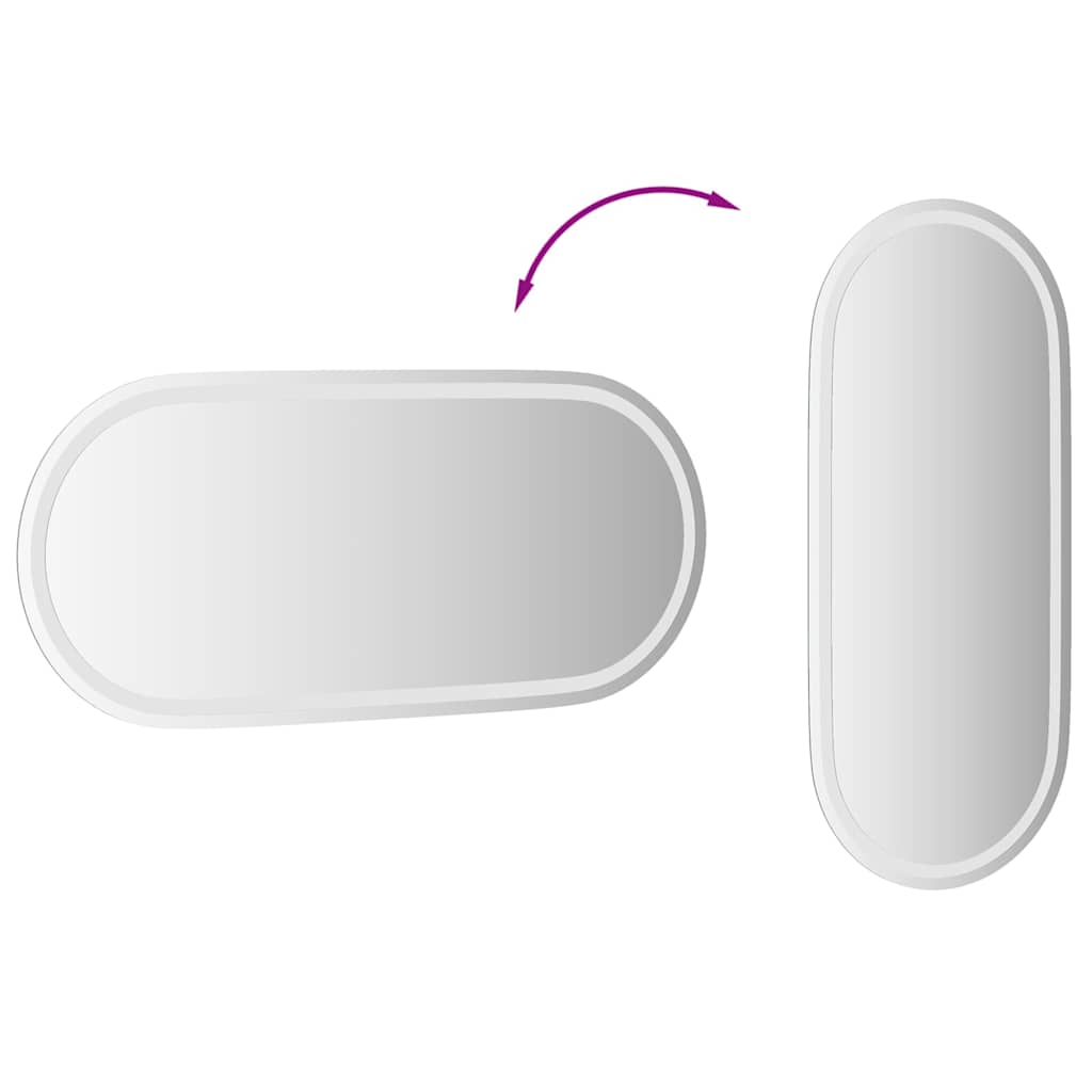 Ovális LED-es fürdőszobai tükör 100 x 45 cm 9