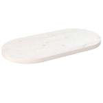 Fehér tömör fenyőfa ovális asztallap 60 x 30 x 2,5 cm