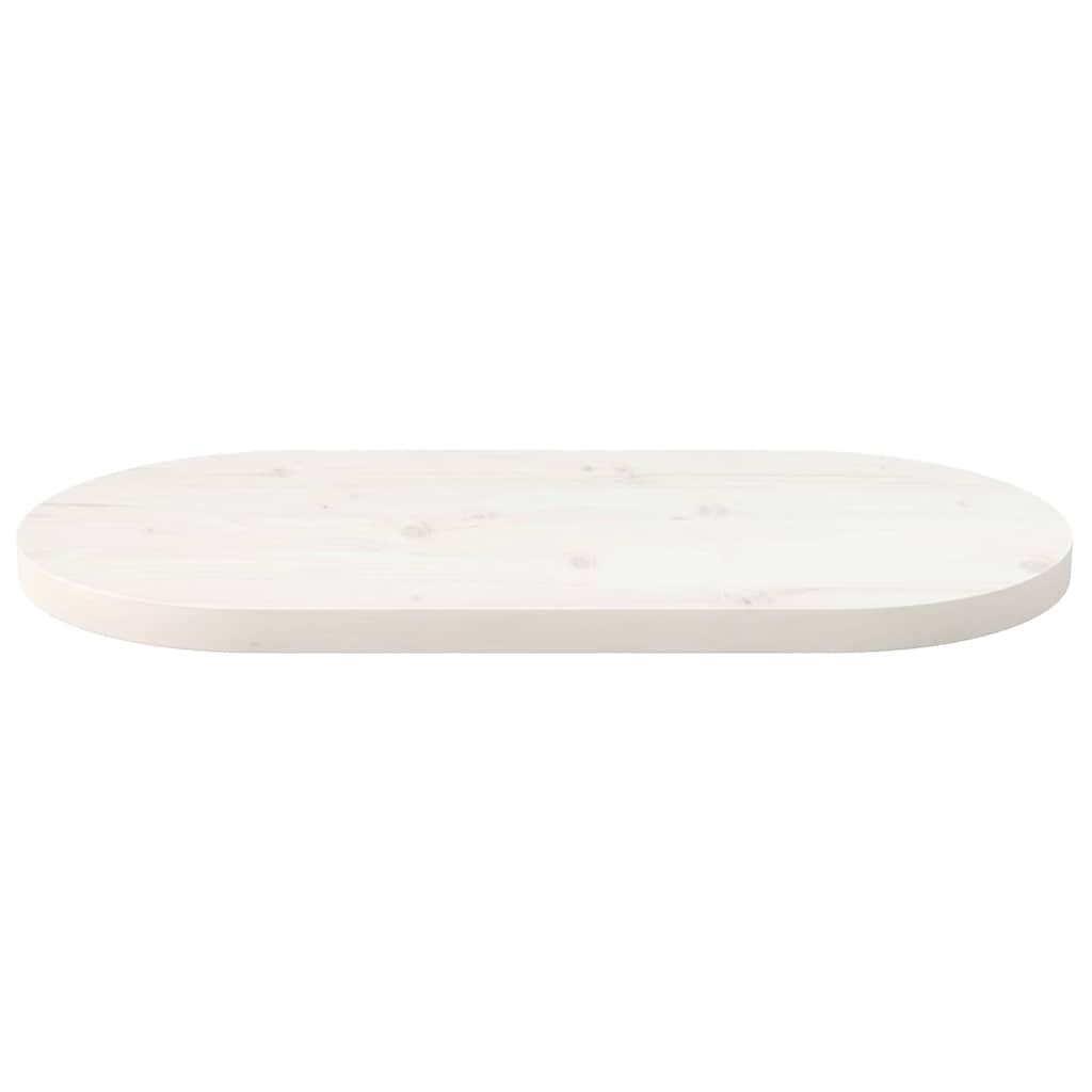Fehér tömör fenyőfa ovális asztallap 60 x 30 x 2,5 cm 3