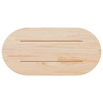 Fehér tömör fenyőfa ovális asztallap 60 x 30 x 2,5 cm 4
