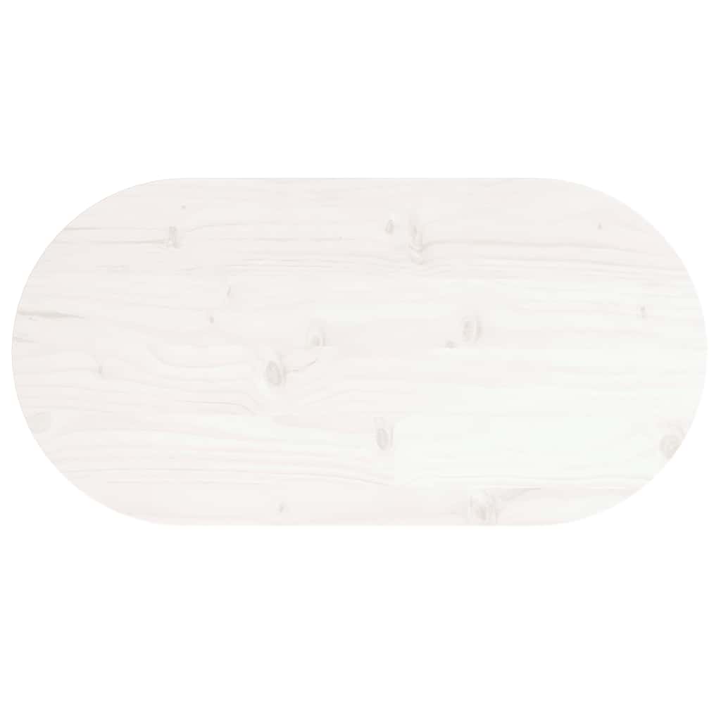Fehér tömör fenyőfa ovális asztallap 60 x 30 x 2,5 cm 5