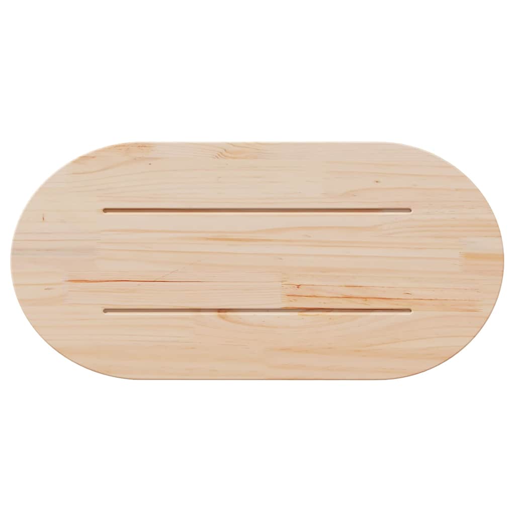 Fehér tömör fenyőfa ovális asztallap 80x40x2,5 cm 4