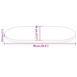 Tömör fenyőfa asztallap 90 x 45 x 2,5 cm ovális 8