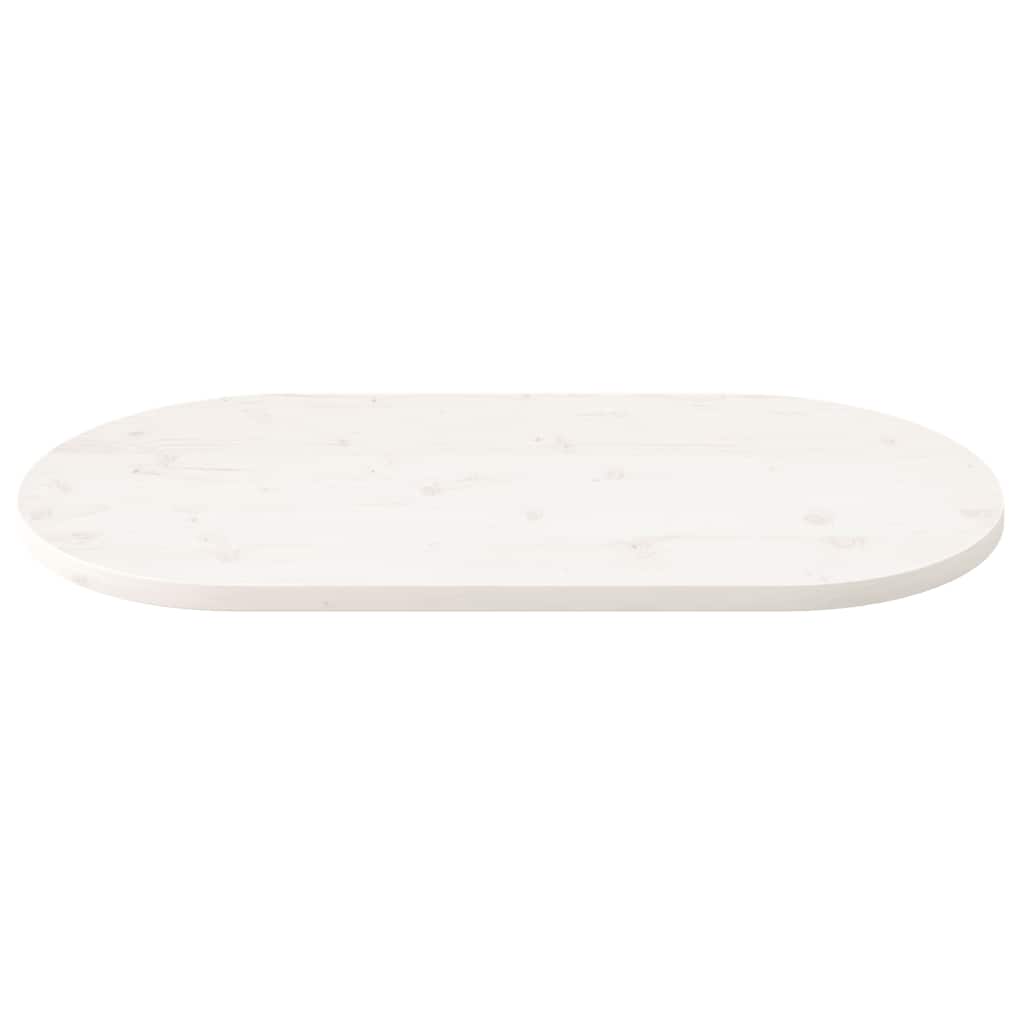 Fehér tömör fenyőfa ovális asztallap 110x55x2,5 cm 3