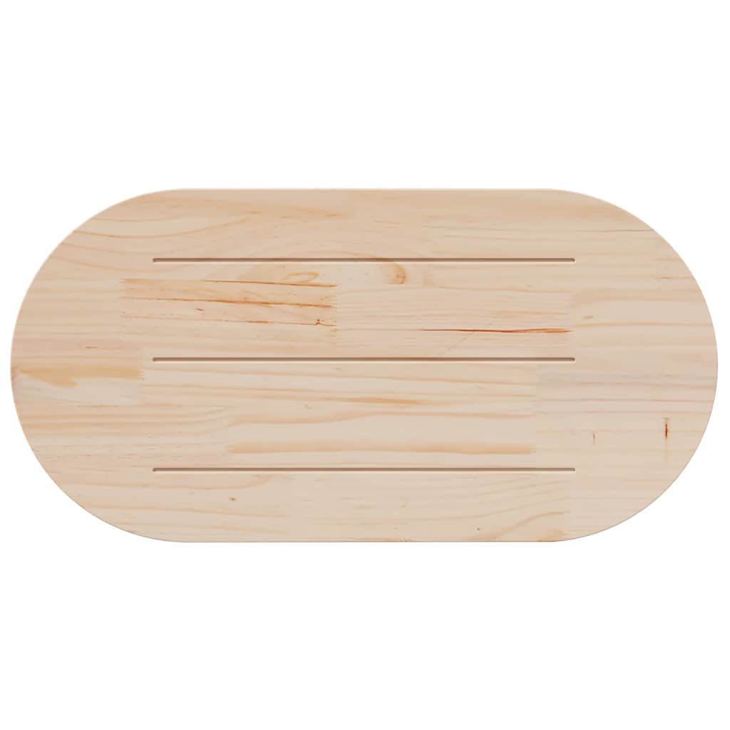 Fehér tömör fenyőfa ovális asztallap 110x55x2,5 cm 4