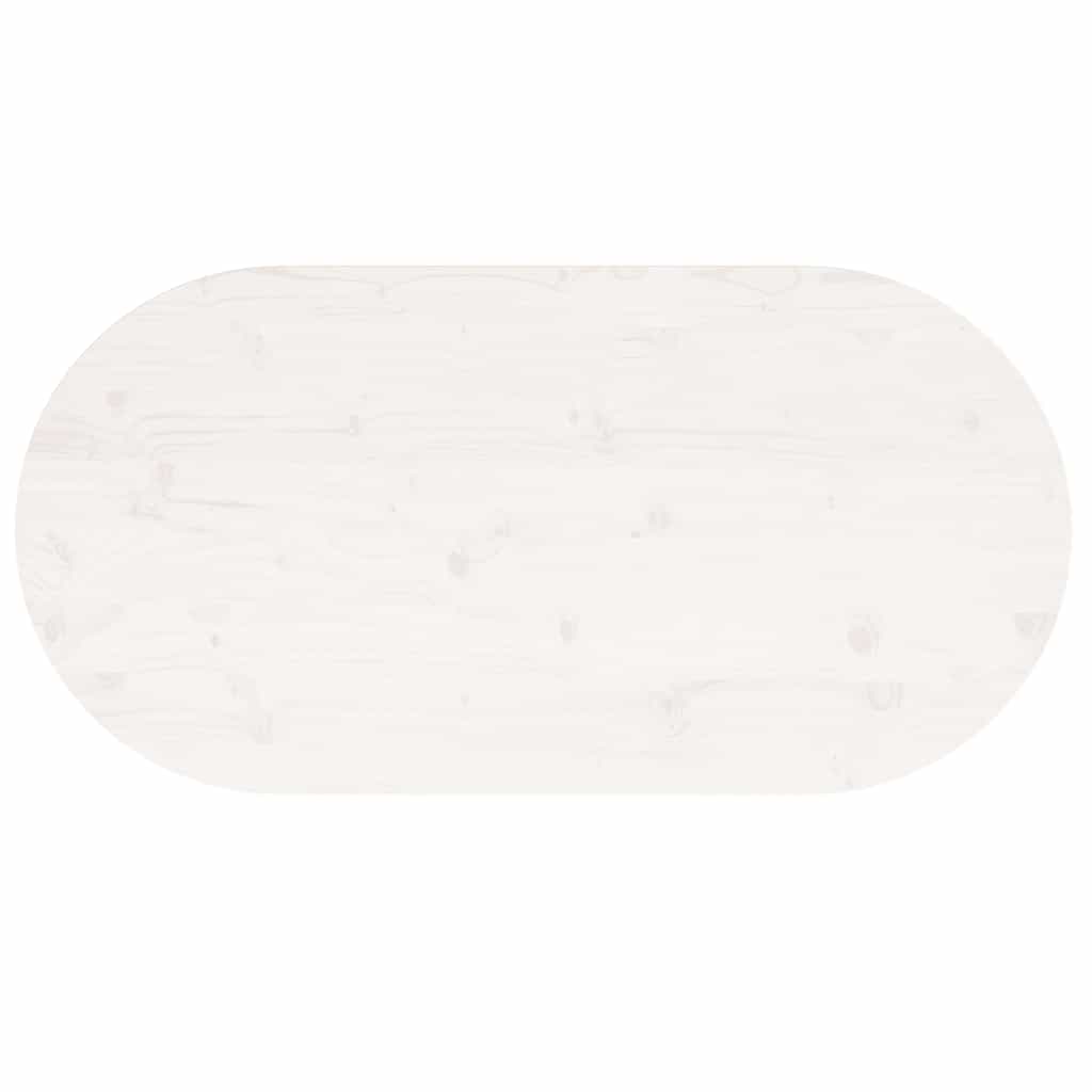 Fehér tömör fenyőfa ovális asztallap 110x55x2,5 cm 5