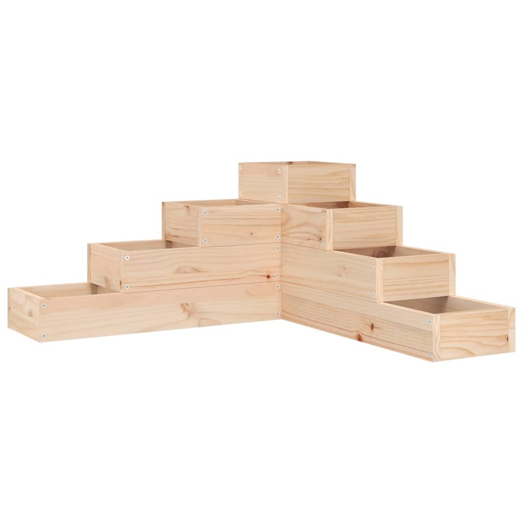 4 szintes tömör fenyőfa kerti virágtartó 80,5 x 79 x 36 cm 2