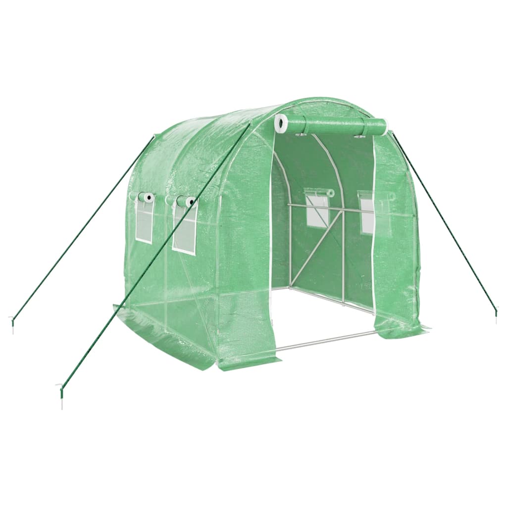 Zöld acélvázas melegház 4 m² 2 x 2 x 2 m 2