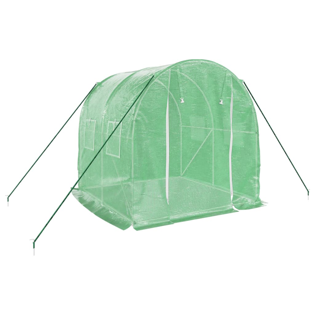Zöld acélvázas melegház 4 m² 2 x 2 x 2 m 3