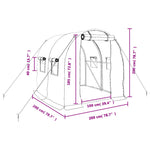 Zöld acélvázas melegház 4 m² 2 x 2 x 2 m 12