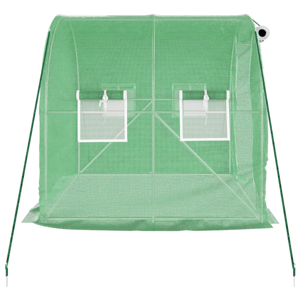 Zöld acélvázas melegház 4 m² 2 x 2 x 2 m 5