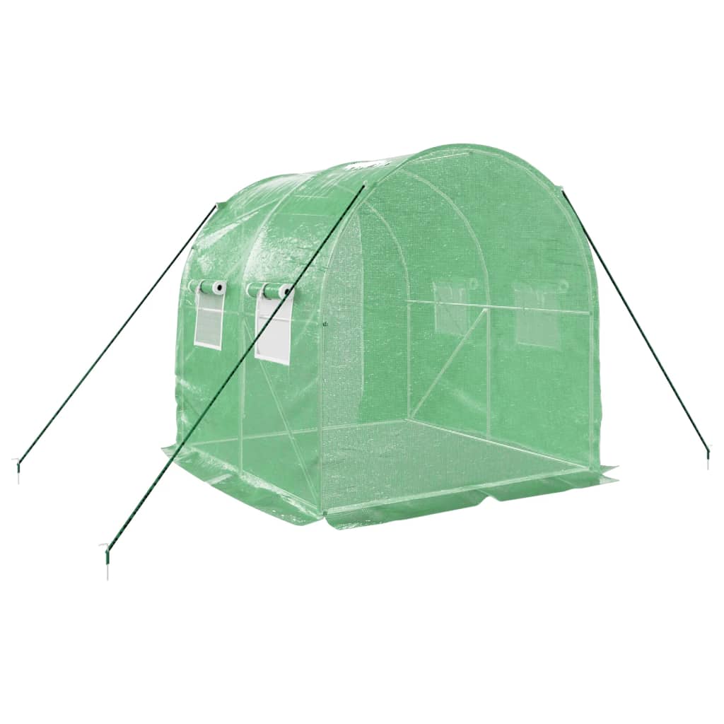 Zöld acélvázas melegház 4 m² 2 x 2 x 2 m 6