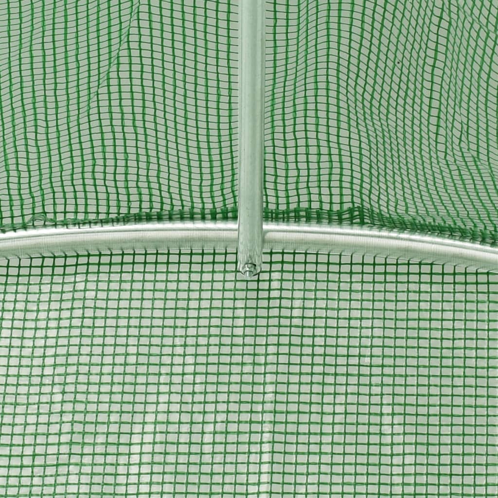 Zöld acélvázas melegház 4 m² 2 x 2 x 2 m 9