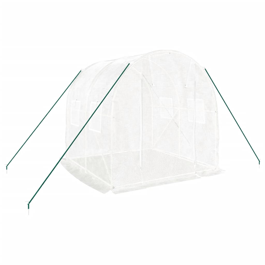 Fehér acélvázas melegház 4 m² 2x2x2 m 3