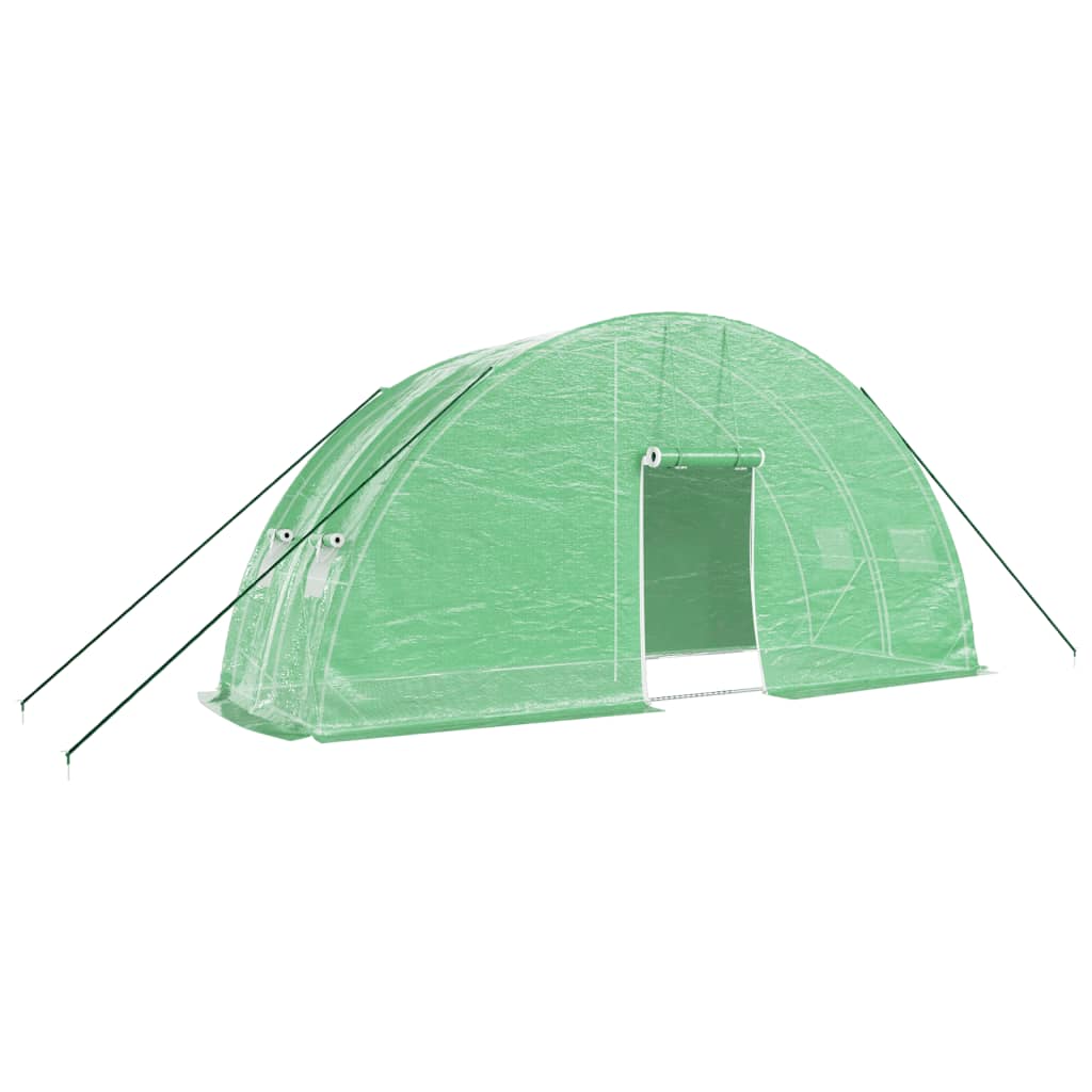 Zöld acélvázas melegház 12 m² 6 x 2 x 2,85 m 2