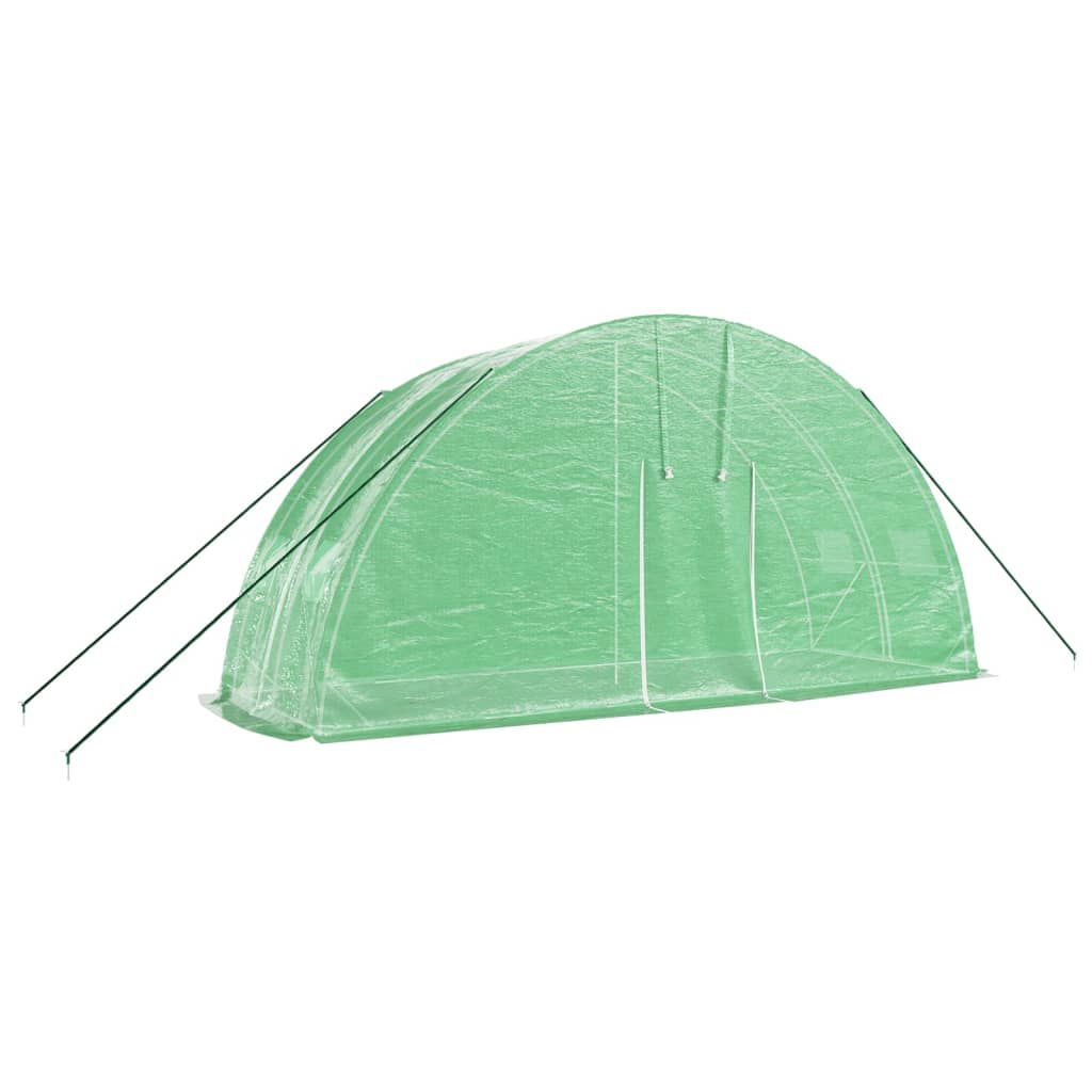 Zöld acélvázas melegház 12 m² 6 x 2 x 2,85 m 3