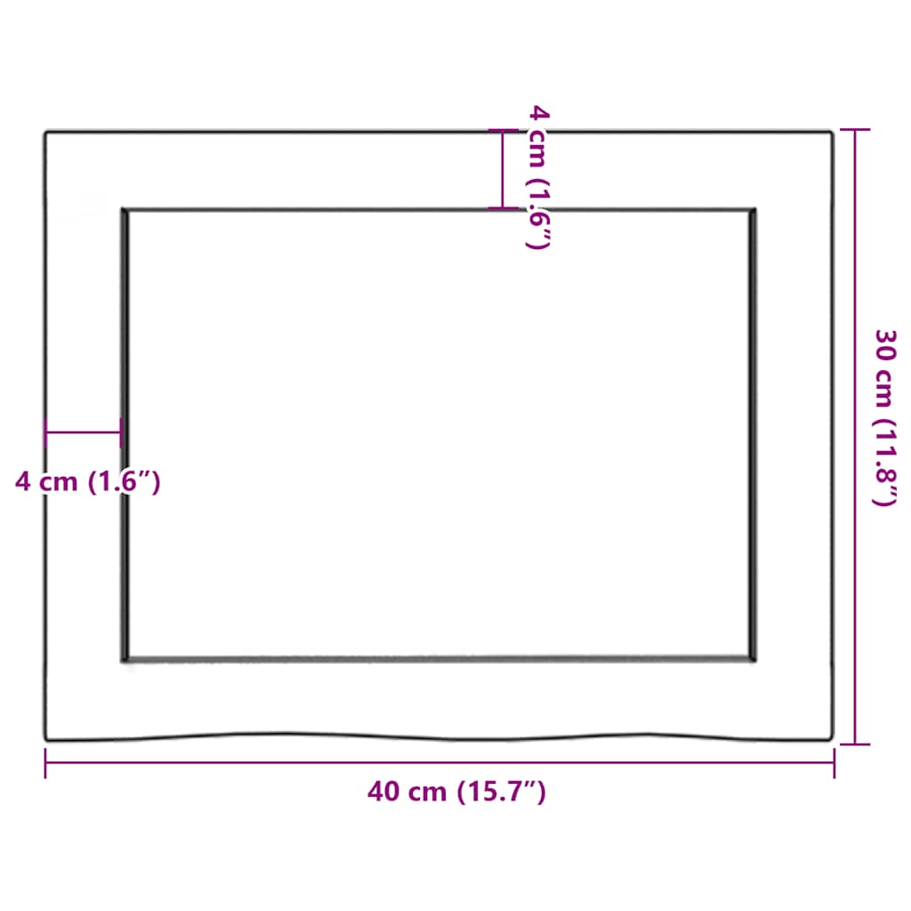 Kezeletlen tömör tölgyfa fali polc 40x30x(2-4) cm 11