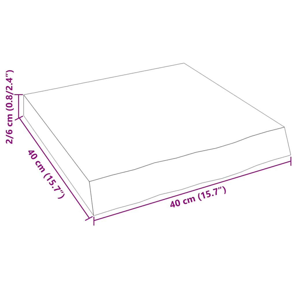 Kezeletlen tömör tölgyfa fali polc 40x40x(2-6) cm 9