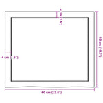 Kezeletlen tömör tölgyfa fali polc 60x50x(2-6) cm 10
