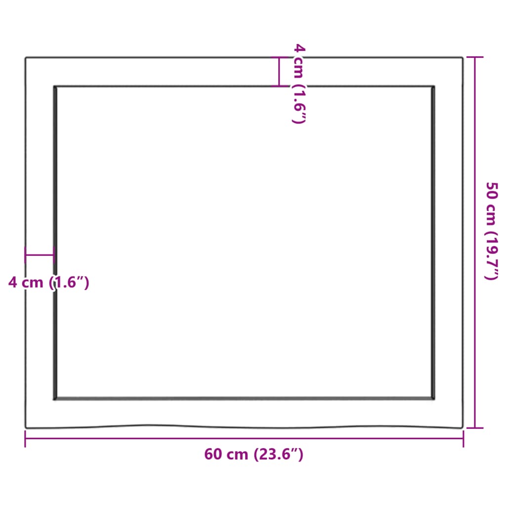 Kezeletlen tömör tölgyfa fali polc 60x50x(2-6) cm 10