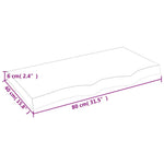 Kezeletlen tömör tölgyfa fali polc 80x40x(2-6) cm 9