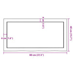 Kezeletlen tömör tölgyfa fali polc 80x40x(2-6) cm 10