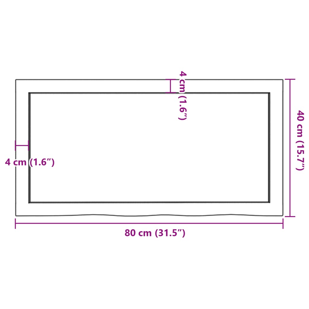 Kezeletlen tömör tölgyfa fali polc 80x40x(2-6) cm 10