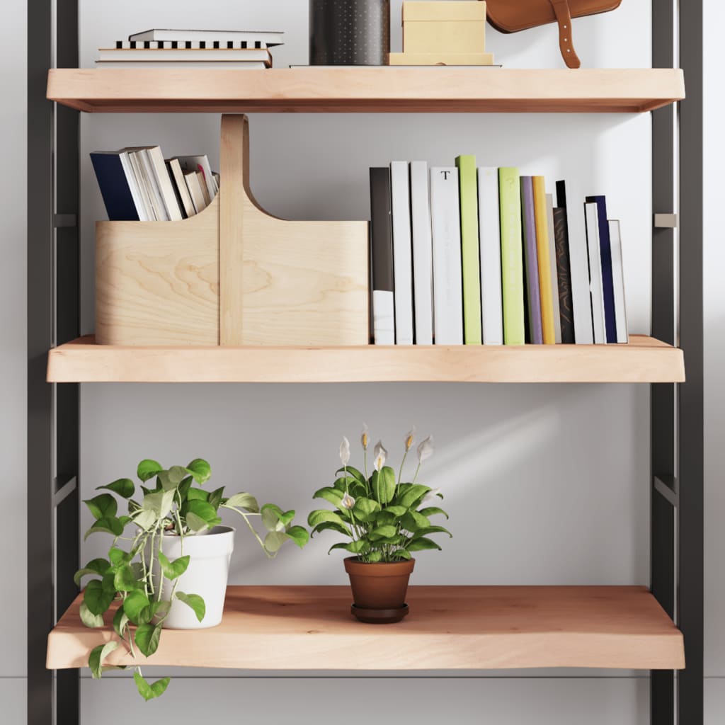 Kezeletlen tömör tölgyfa fali polc 80x40x(2-6) cm