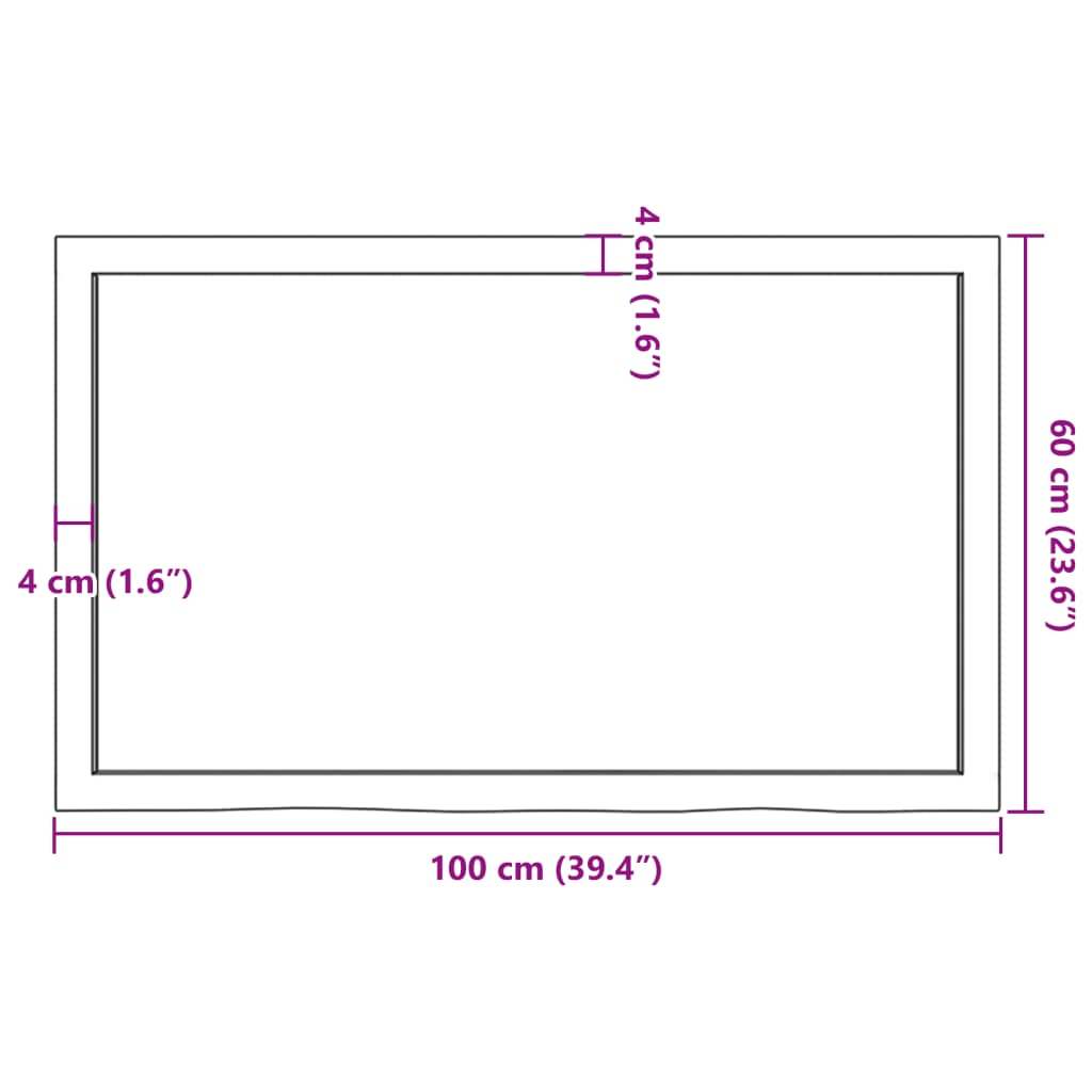 Kezeletlen tömör tölgyfa fali polc 100x60x(2-4) cm 10