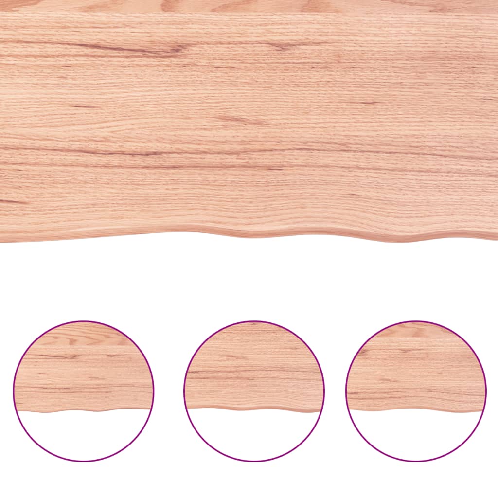 Világosbarna kezelt tömör tölgyfa fali polc 40x40x2cm 5