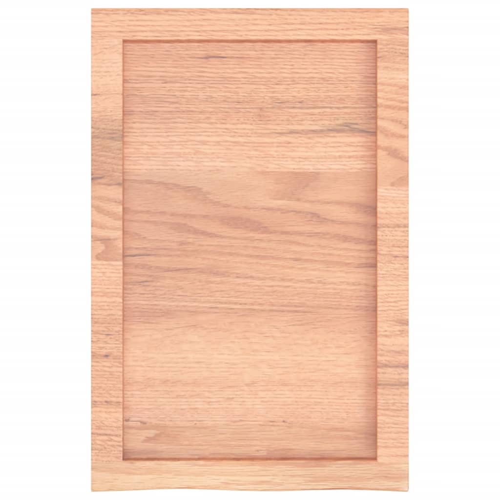 Világosbarna kezelt tömör tölgyfa fali polc 40x60x(2-4) cm 5
