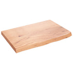 Világosbarna kezelt tömör tölgyfa fali polc 60x40x(2-4) cm 2