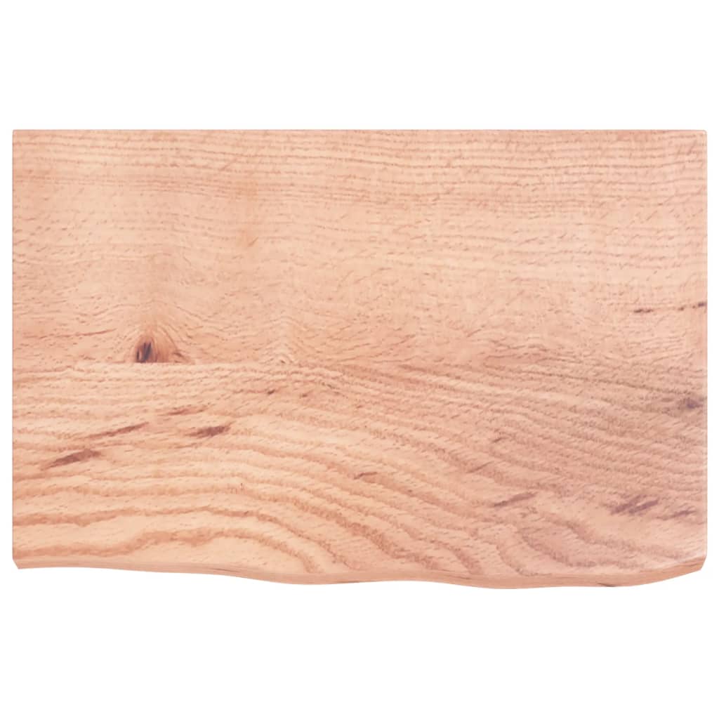 Világosbarna kezelt tömör tölgyfa fali polc 60x40x(2-4) cm 4