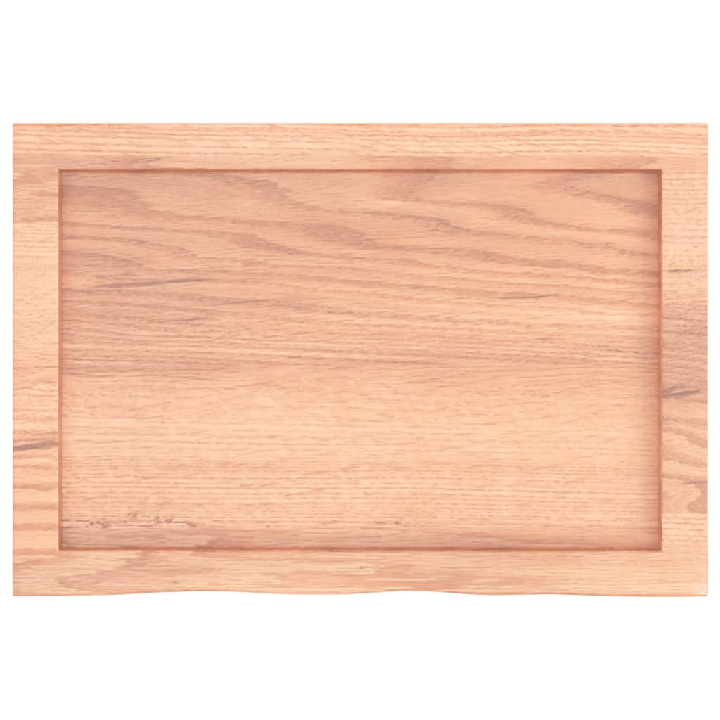 Világosbarna kezelt tömör tölgyfa fali polc 60x40x(2-4) cm 5
