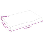 Világosbarna kezelt tömör tölgyfa fali polc 60x40x(2-4) cm 9