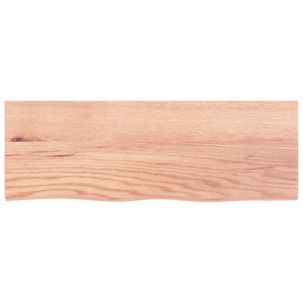 Világosbarna kezelt tömör tölgyfa fali polc 80x30x2 cm 4