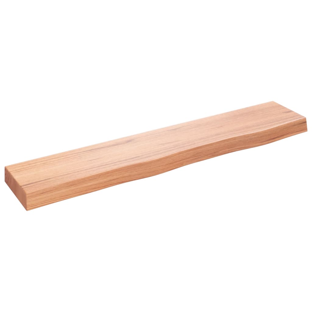 Világosbarna kezelt tömör tölgyfa fali polc 100x20x6 cm 2