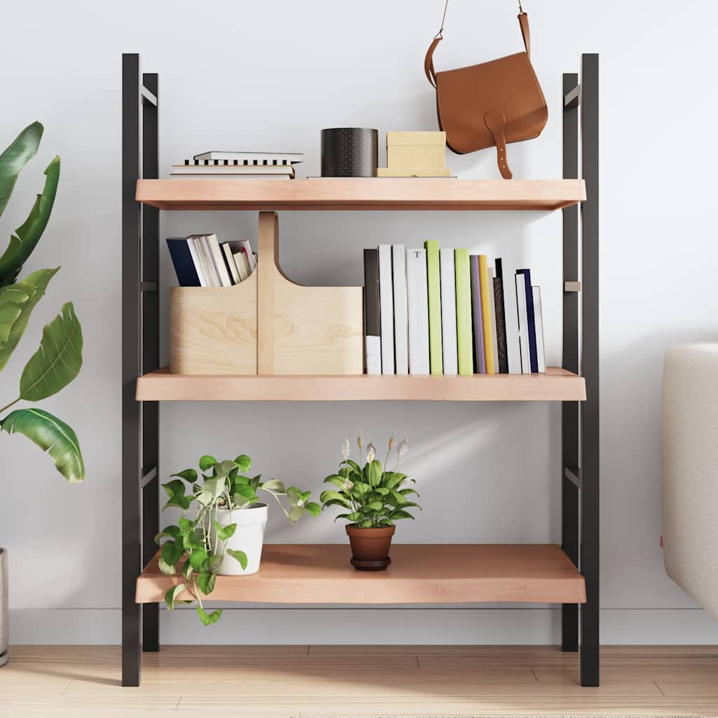 Világosbarna kezelt tömör tölgyfa fali polc 100x50x(2-6) cm 3