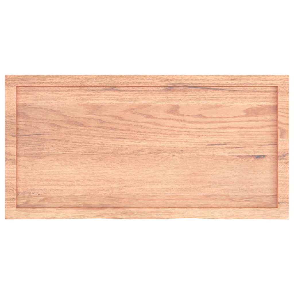 Világosbarna kezelt tömör tölgyfa fali polc 100x50x(2-6) cm 6