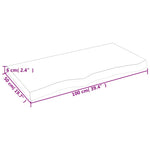 Világosbarna kezelt tömör tölgyfa fali polc 100x50x(2-6) cm 9