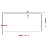 Világosbarna kezelt tömör tölgyfa fali polc 100x50x(2-6) cm 10