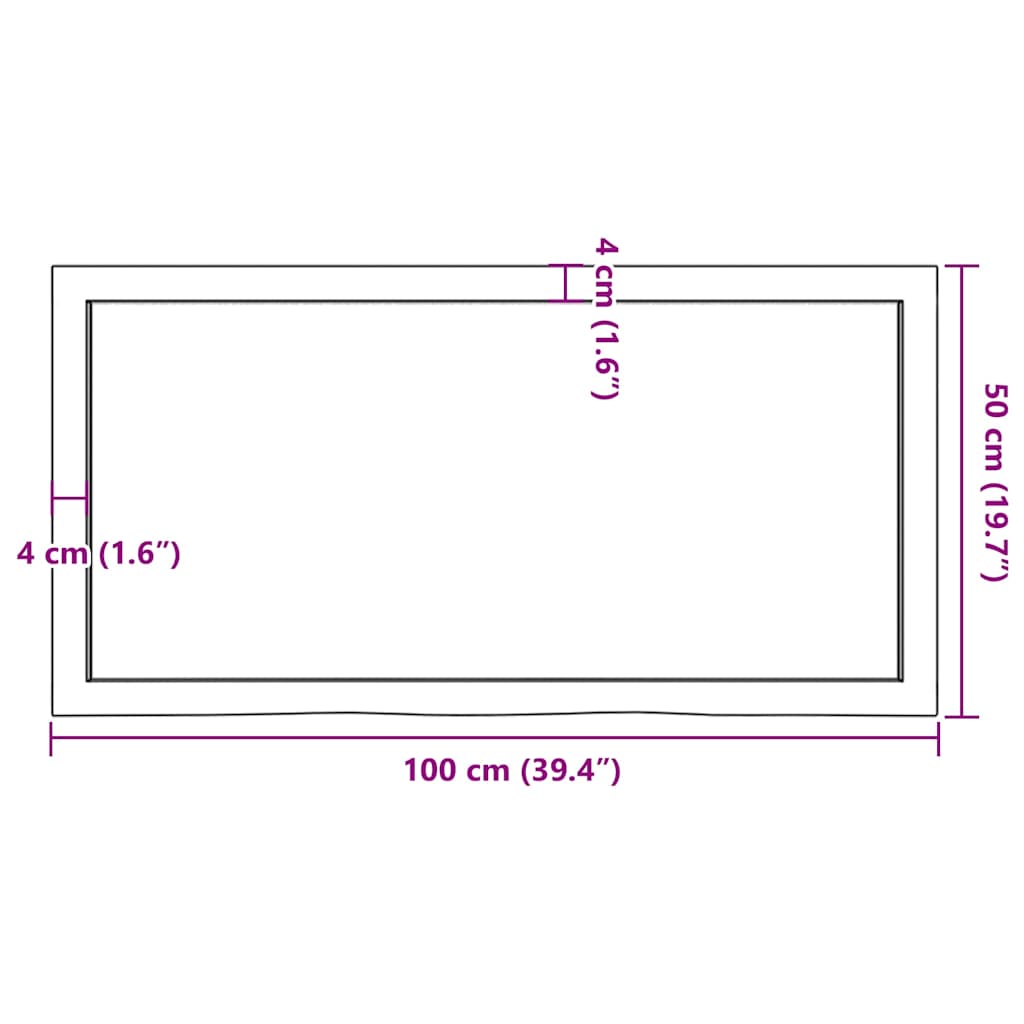 Világosbarna kezelt tömör tölgyfa fali polc 100x50x(2-6) cm 10