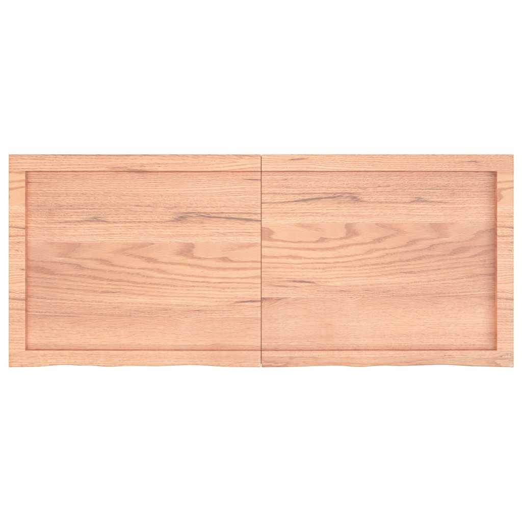 Világosbarna kezelt tömör tölgyfa fali polc 120 x 50 x (2-6) cm 2