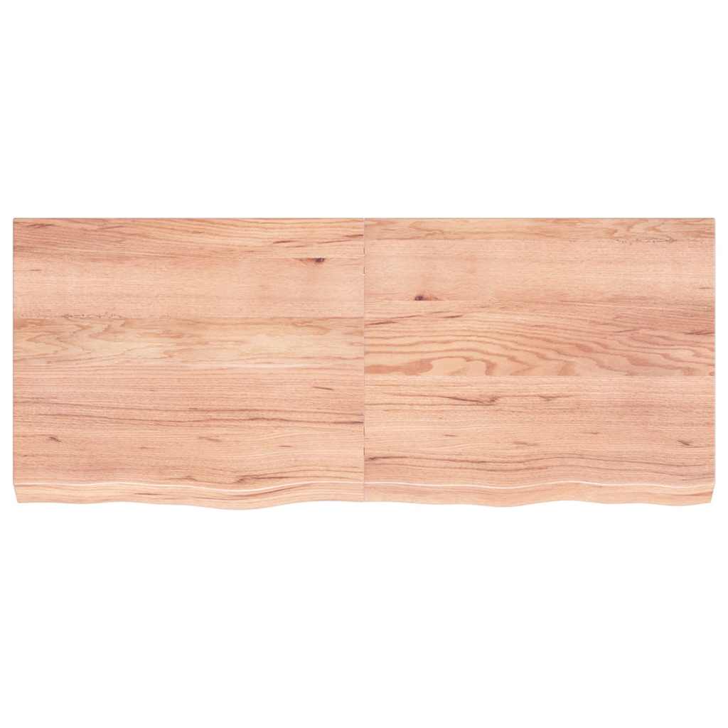 Világosbarna kezelt tömör tölgyfa fali polc 120 x 50 x (2-6) cm 3